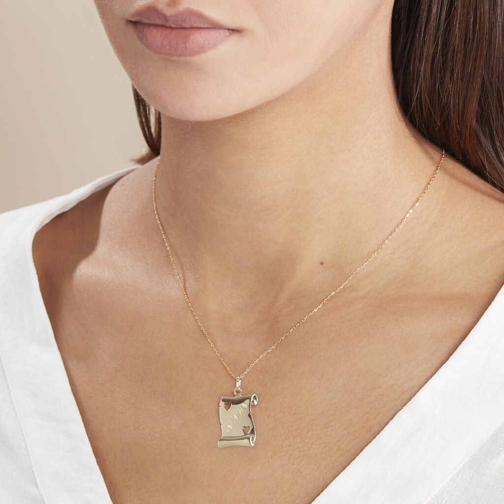 Pendentif Sirona Parchemin Message Or Jaune - Pendentifs Famille | Histoire d’Or