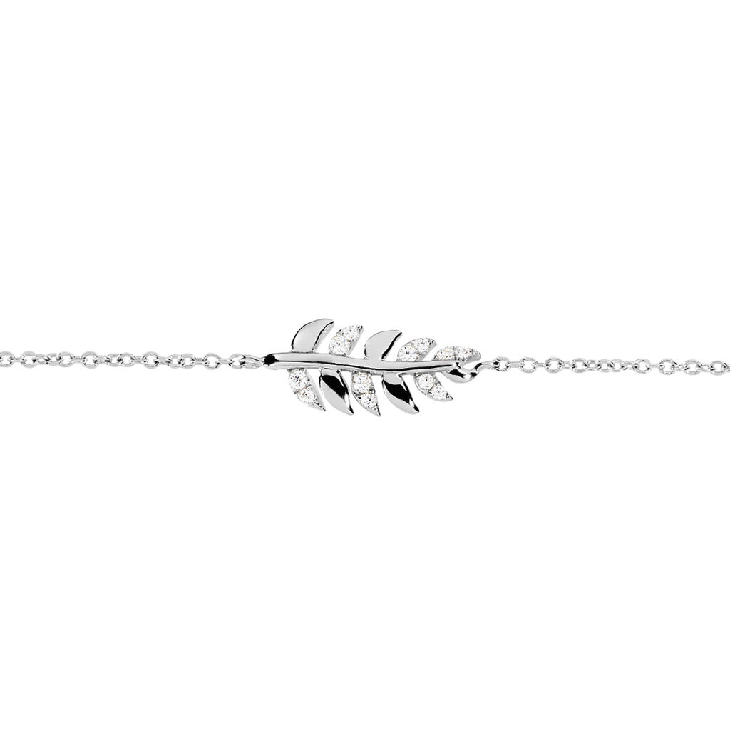 Bracelet Argent Blanc Jade Oxydes De Zirconium Blancs - Bracelets Femme | Histoire d’Or