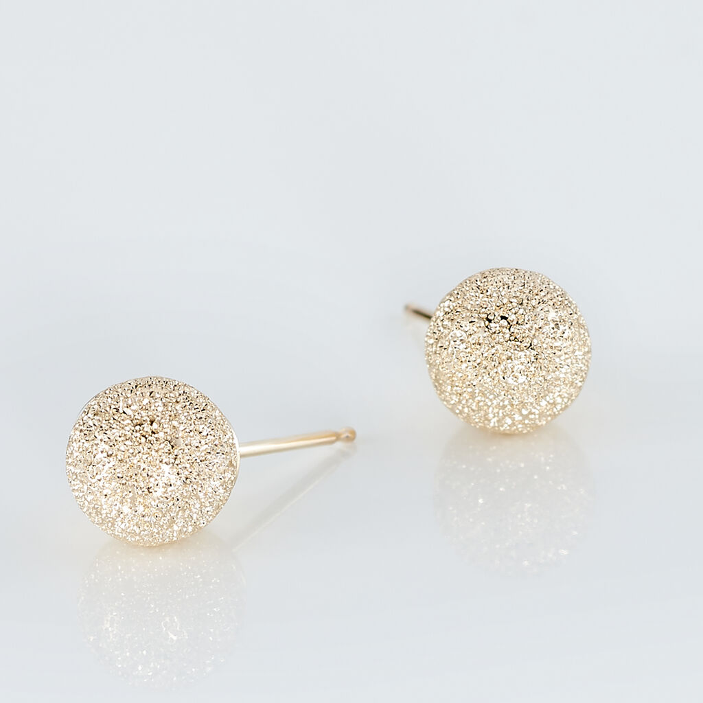 Boucles D'oreilles Puces Fidelia Boule Sablee Or Jaune - Clous d'oreilles Femme | Histoire d’Or