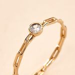 Bague Grady Plaqu&eacute; Or Jaune Oxyde De Zirconium - Bagues solitaires Femme | Histoire d&rsquo;Or