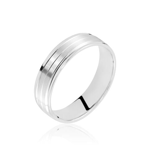 Alliance Basile Ruban Plat Or Blanc - Alliances Unisex | Histoire d’Or