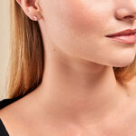 Boucles D'oreilles Puces Navette Argent Rose Oxyde De Zirconium - Boucles d'oreilles fantaisie Femme | Histoire d&rsquo;Or