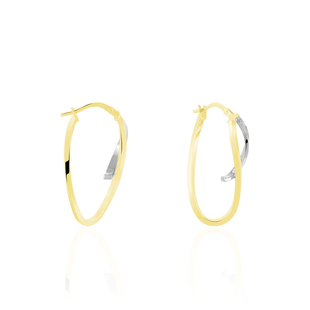 Cr&eacute;oles Hepsie Or Bicolore - Boucles d'oreilles cr&eacute;oles Femme | Histoire d&rsquo;Or