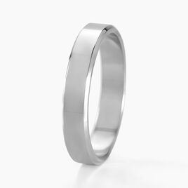 Alliance Inayah Ruban Plat Argent Blanc - Alliances Famille | Histoire d’Or