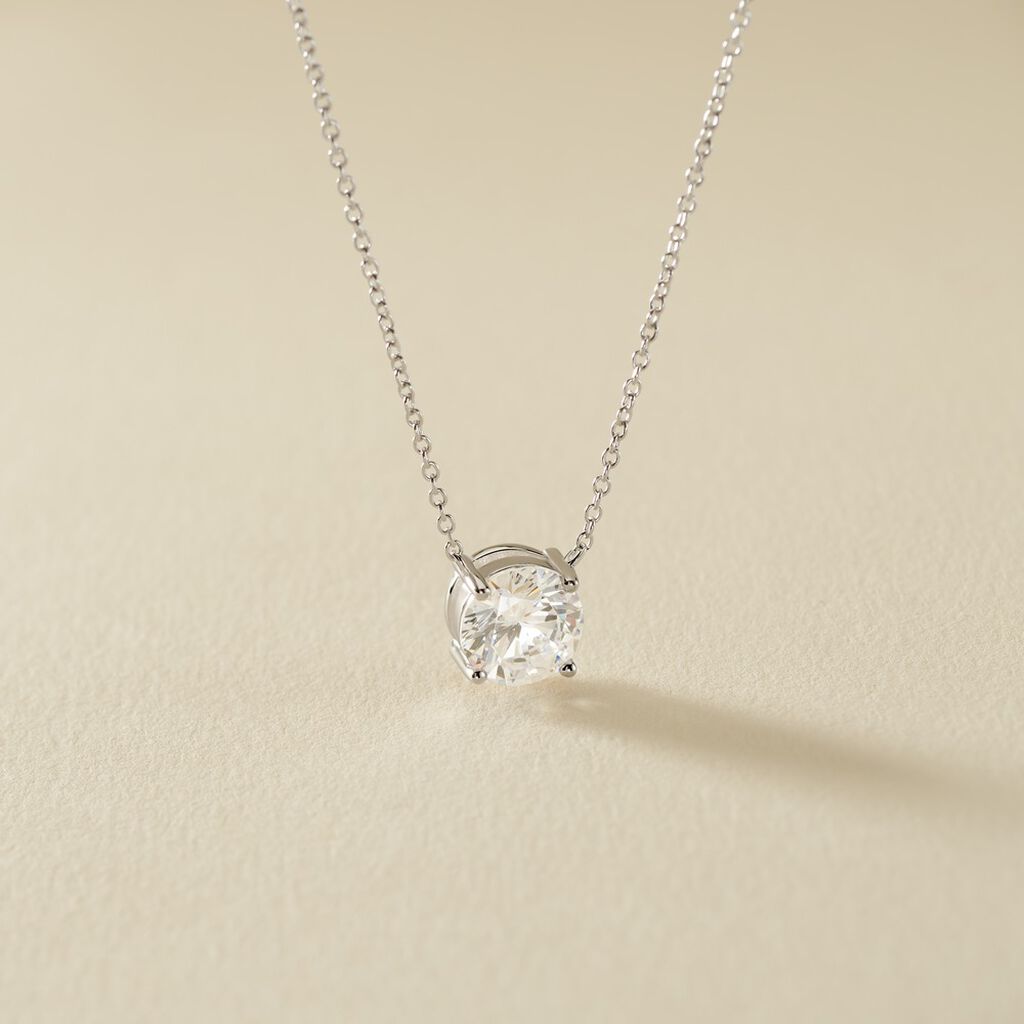 Collier Argent Blanc Aroha Oxyde De Zirconium - Colliers fantaisie Femme | Histoire d&rsquo;Or