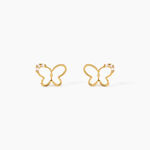 Boucles D'Oreilles Puces Camomille Argent Dor&eacute; A L'Or 750/1000 Oxyde De Zirconium - Boucles d'oreilles fantaisie Enfant | Histoire d&rsquo;Or
