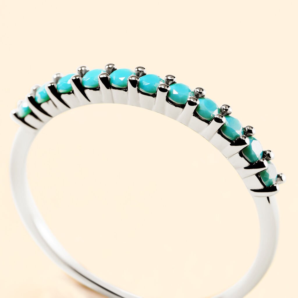 Bague Goddess Argent Blanc Turquoise - Bagues avec pierre Femme | Histoire d’Or