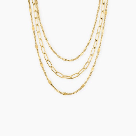 Collier Abiel Acier Dor&eacute; - Colliers doubles et triples cha&icirc;nes Femme | Histoire d&rsquo;Or