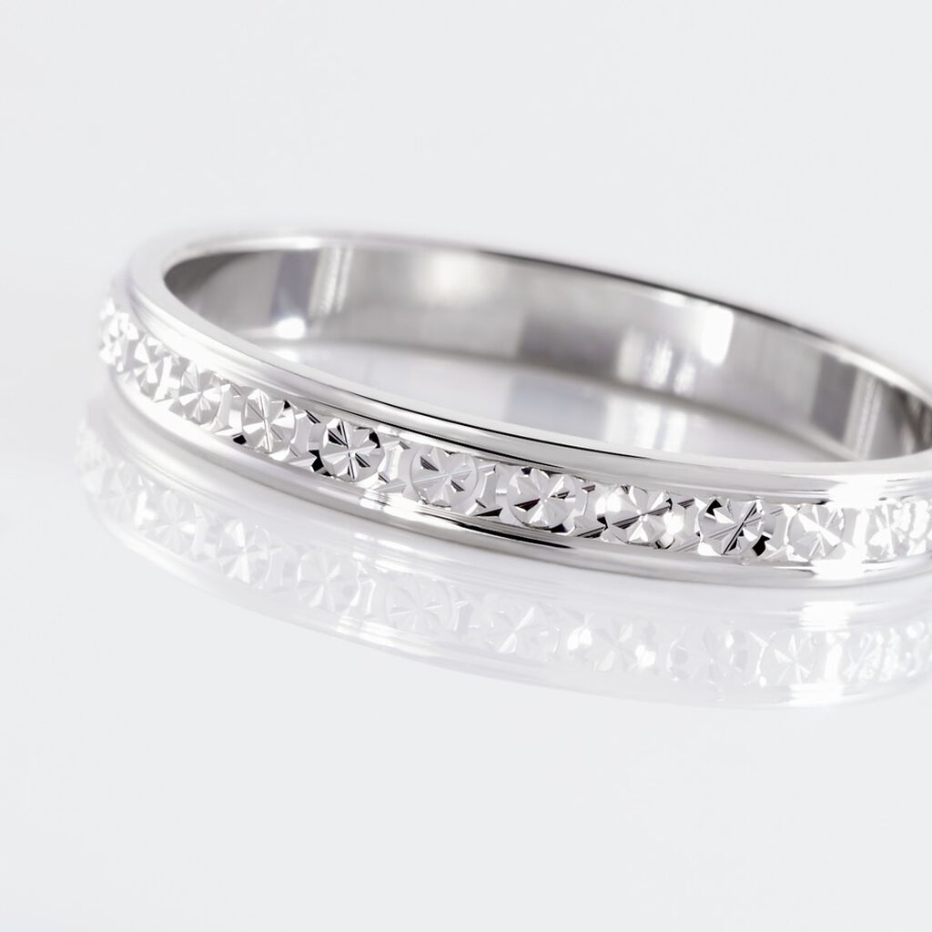 Alliance Marine Ruban Plat Or Blanc - Alliances Femme | Histoire d’Or