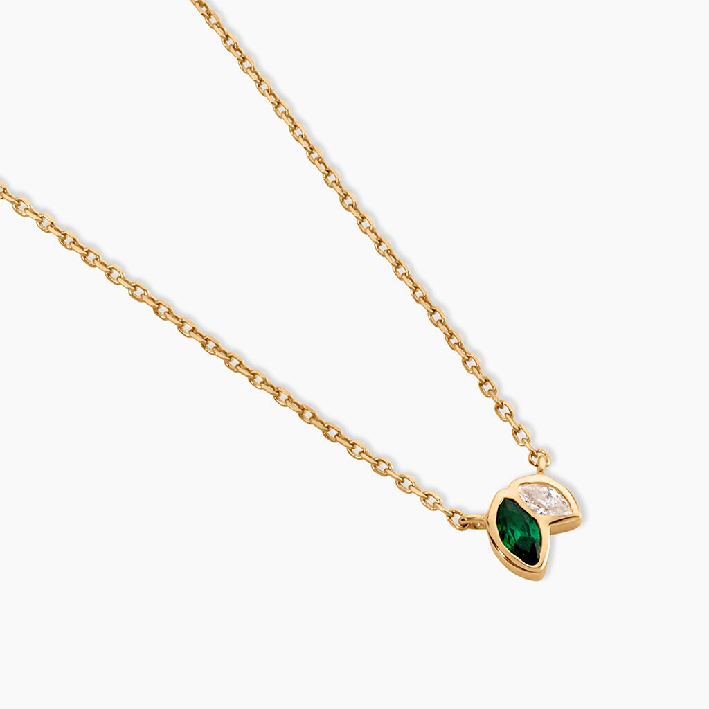 Collier Amazone Plaqu&eacute; Or Jaune Oxyde De Zirconium - Colliers Femme | Histoire d&rsquo;Or