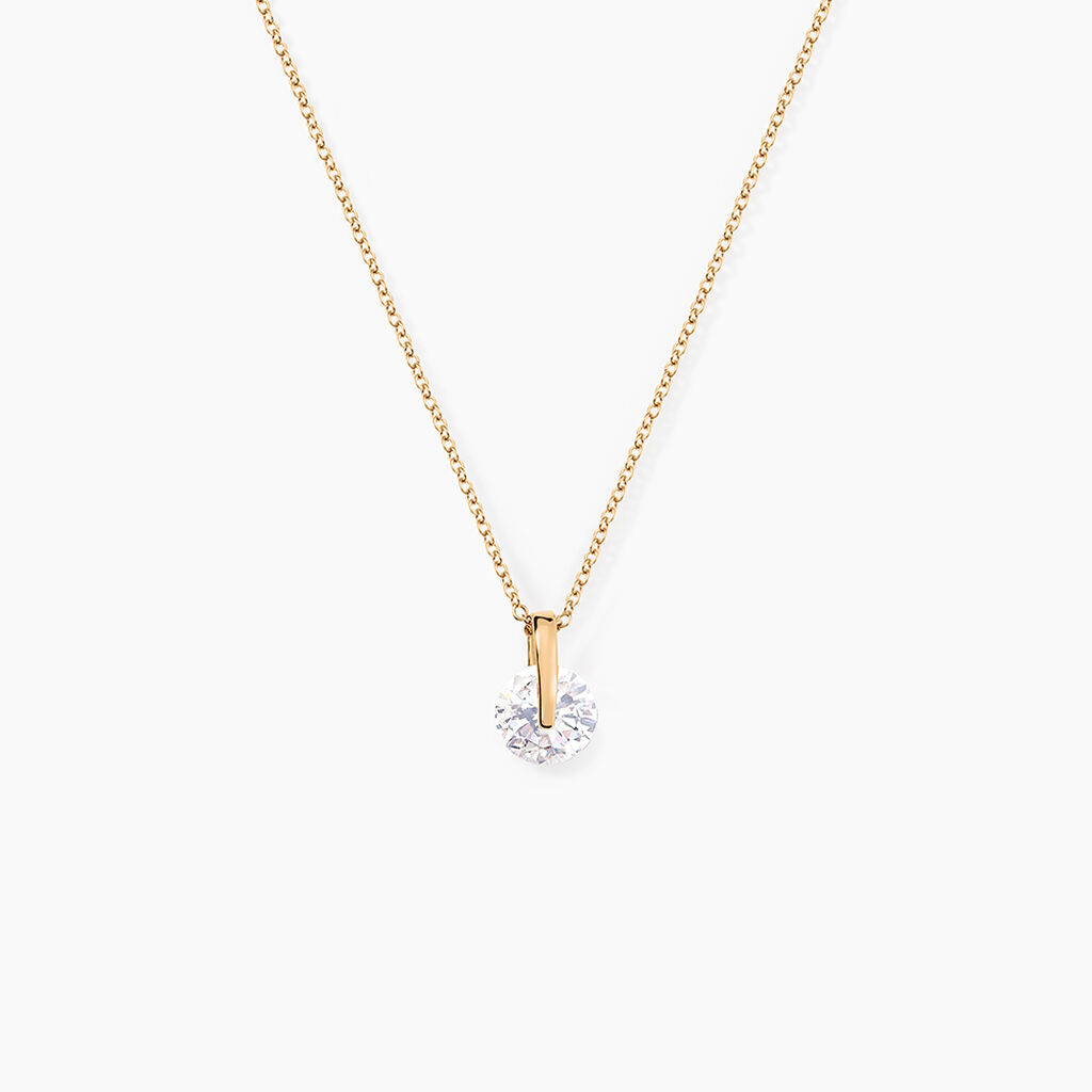 Collier Nelina Plaqu&eacute; Or Jaune Oxyde De Zirconium - Colliers fantaisie Femme | Histoire d&rsquo;Or