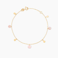 Bracelet Pampilles Colorées Or Jaune Nacre