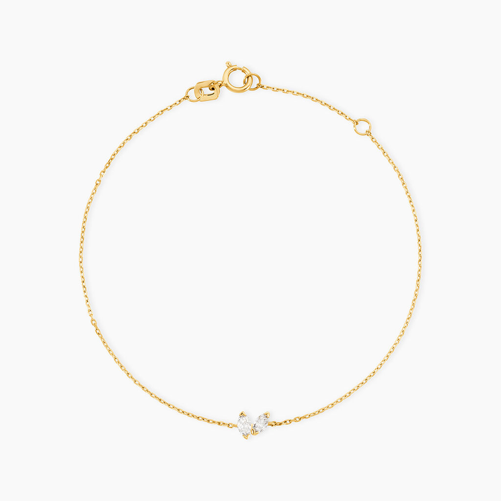 Bracelet Glendower Or Jaune Diamant Synth&eacute;tique - Bracelets Femme | Histoire d&rsquo;Or