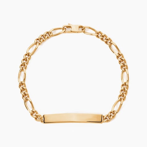 Bracelet Identit&eacute; Plaqu&eacute; Or Jaune Bixente - Gourmettes Homme | Histoire d&rsquo;Or
