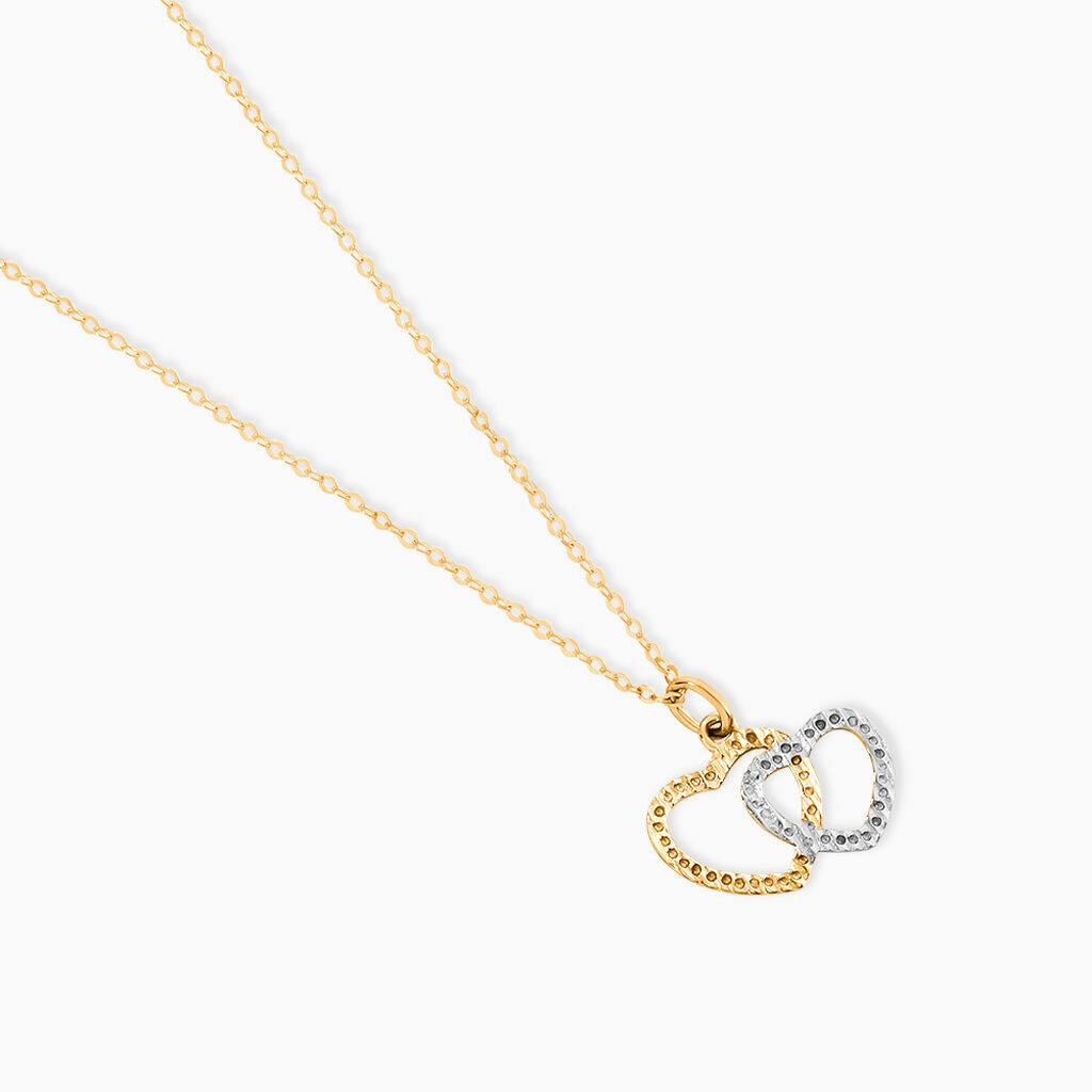 Pendentif Hedda Coeurs Ciseles Or Bicolore - F&ecirc;te des m&egrave;res Femme | Histoire d&rsquo;Or