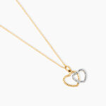 Pendentif Hedda Coeurs Ciseles Or Bicolore - F&ecirc;te des m&egrave;res Femme | Histoire d&rsquo;Or