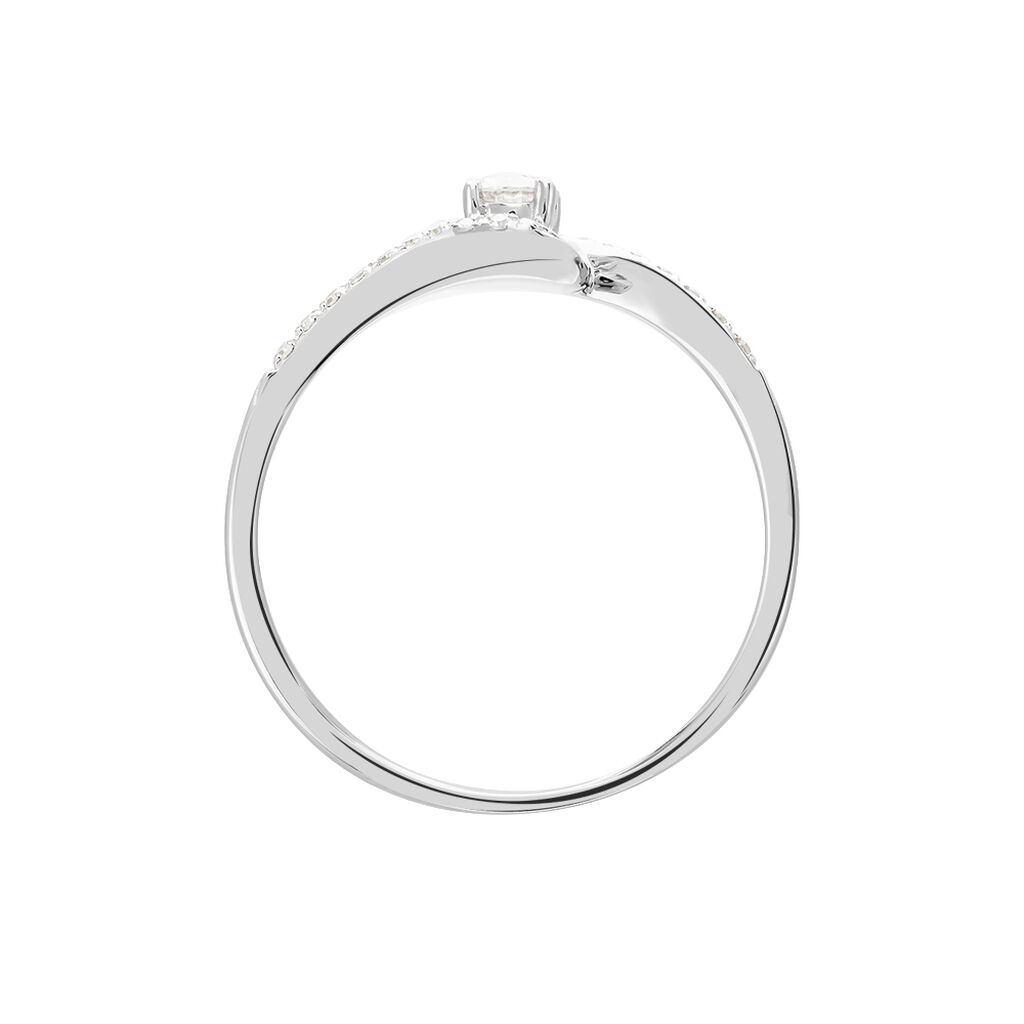 Bague Vrille Accompagnee Or Blanc Diamant - Bagues solitaires Femme | Histoire d’Or