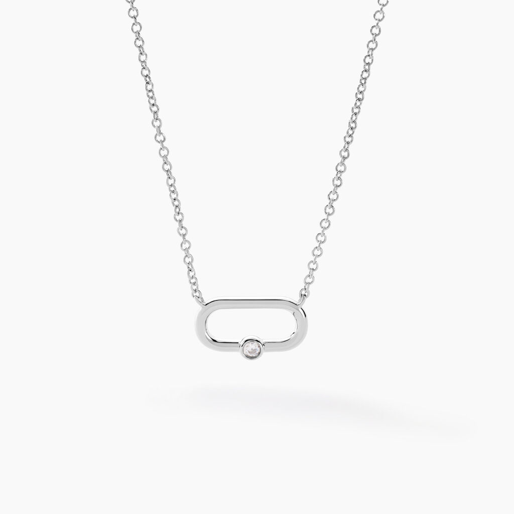 Collier Infini Pop Argent Blanc Oxyde De Zirconium - Colliers fantaisie Femme | Histoire d’Or