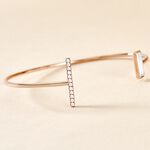 Bracelet Jonc Argent Rose Tea Oxyde De Zirconium - Bracelets joncs Femme | Histoire d&rsquo;Or