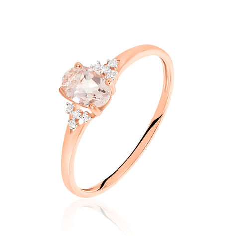 Bague Urbaine Or Rose Morganite Et Oxyde De Zirconium - Bagues solitaires Femme | Histoire d’Or