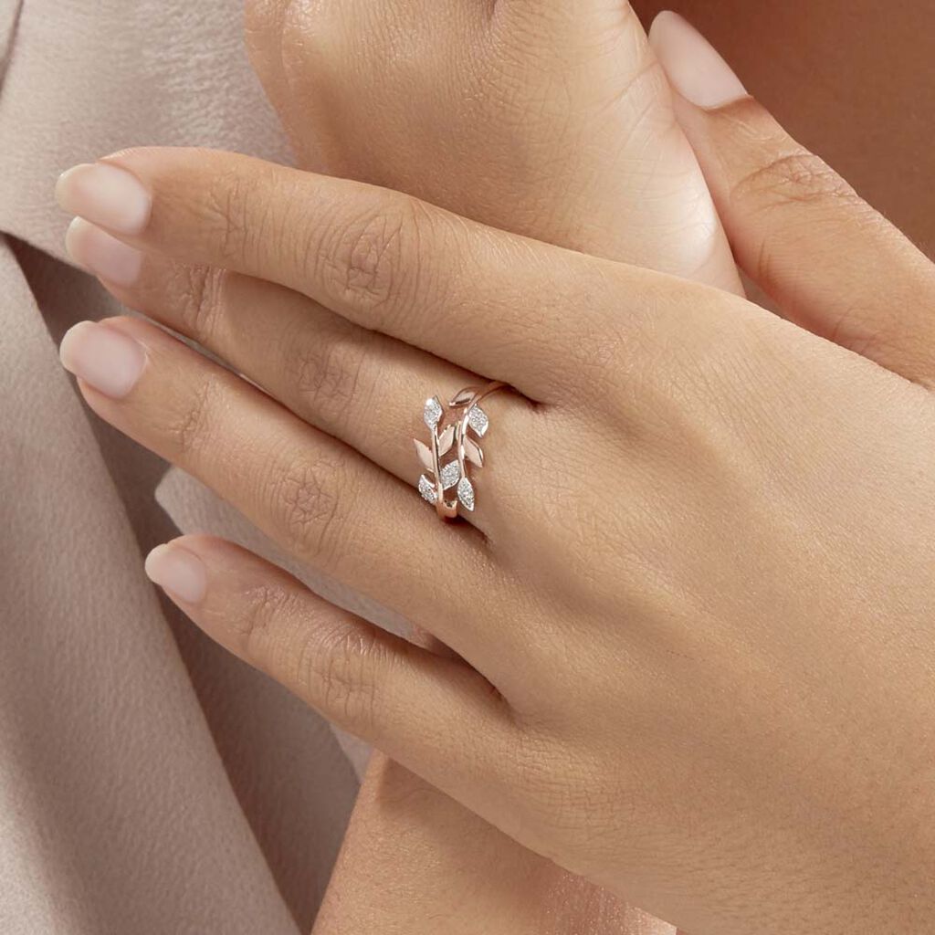 Bague Emelyne Or Rose Diamant - Bagues avec pierre Femme | Histoire d’Or