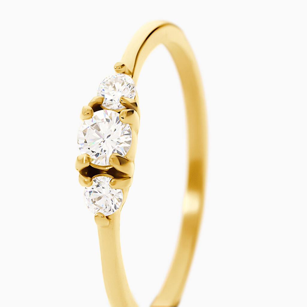 Bague Lucianne Acier Jaune Oxyde De Zirconium - Bagues avec pierre Femme | Histoire d&rsquo;Or