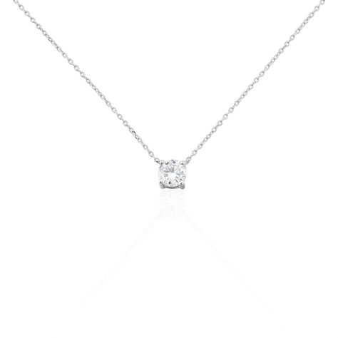 Collier Solitaire Victoria Platine Blanc Diamant - Colliers Femme | Histoire d&rsquo;Or