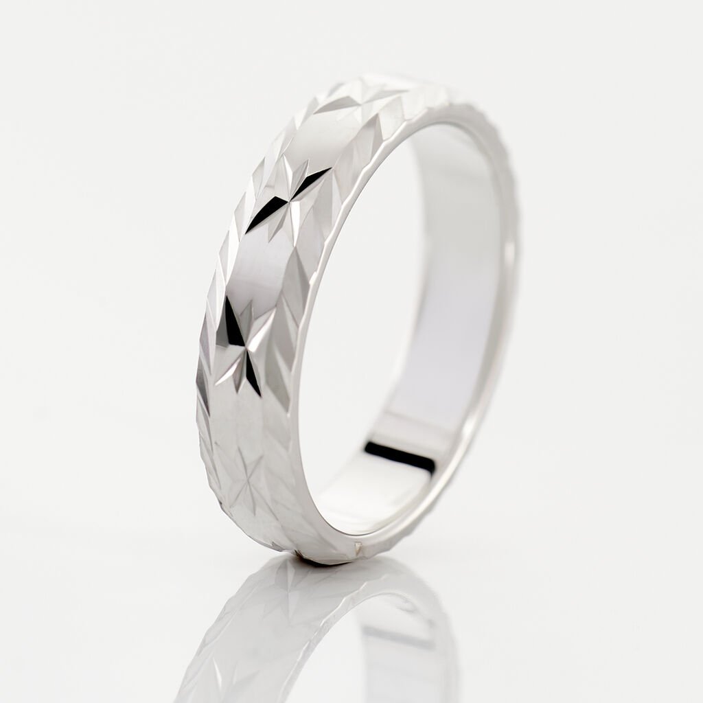 Alliance Twiggy Demi Jonc Classique Argent Blanc - Alliances Famille | Histoire d’Or
