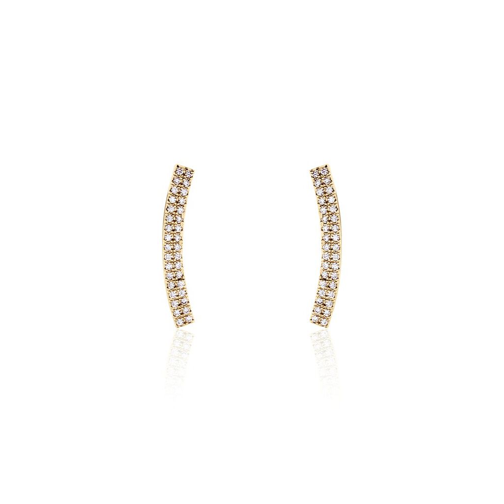 Boucles D'oreilles Grimpantes Jennyferine Plaqué Or Jaune Oxydes - Boucles d'oreilles fantaisie Femme | Histoire d’Or