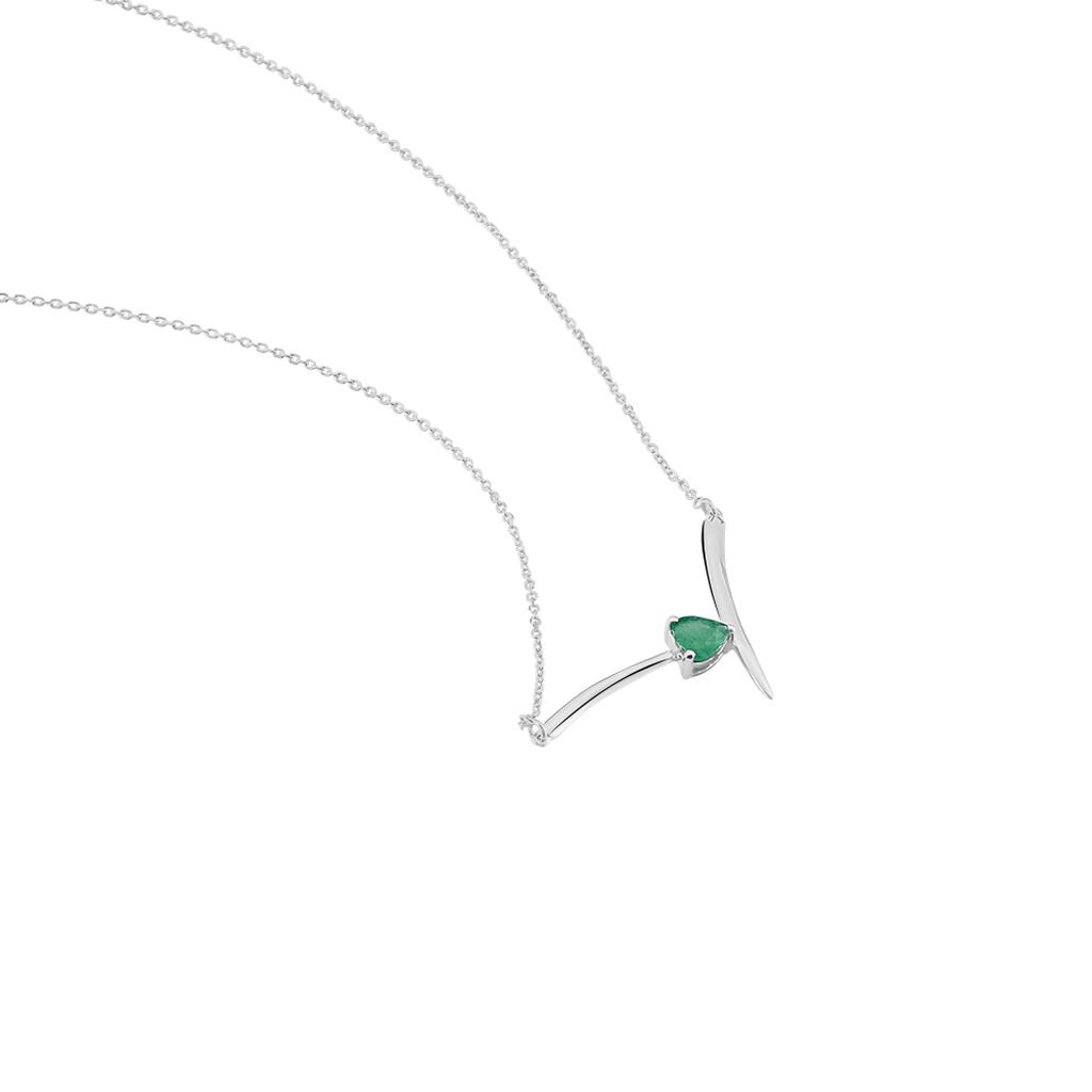 Collier Renaldine Or Blanc Emeraude - Colliers Femme | Histoire d&rsquo;Or