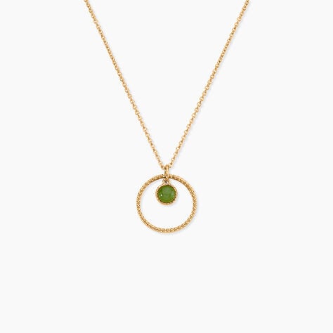 Collier Amalthea Plaqu&eacute; Or Dor&eacute; Aventurine Vert - Colliers fantaisie Femme | Histoire d&rsquo;Or