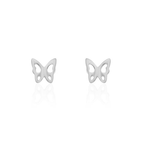 Boucles D'oreilles Puces Filippa Papillon Or Blanc - Clous d'oreilles Femme | Histoire d&rsquo;Or