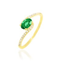 Bague Loriane Or Jaune Emeraude Et Diamant