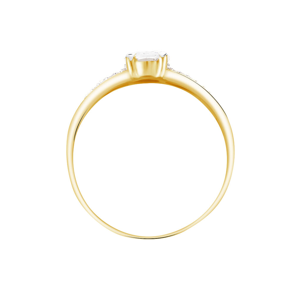 Bague Solitaire Fallon Or Jaune Oxyde De Zirconium - Bagues solitaires Femme | Histoire d&rsquo;Or