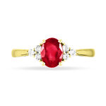Bague Lea Or Jaune Rubis Et Diamant - Bagues solitaires Femme | Histoire d&rsquo;Or