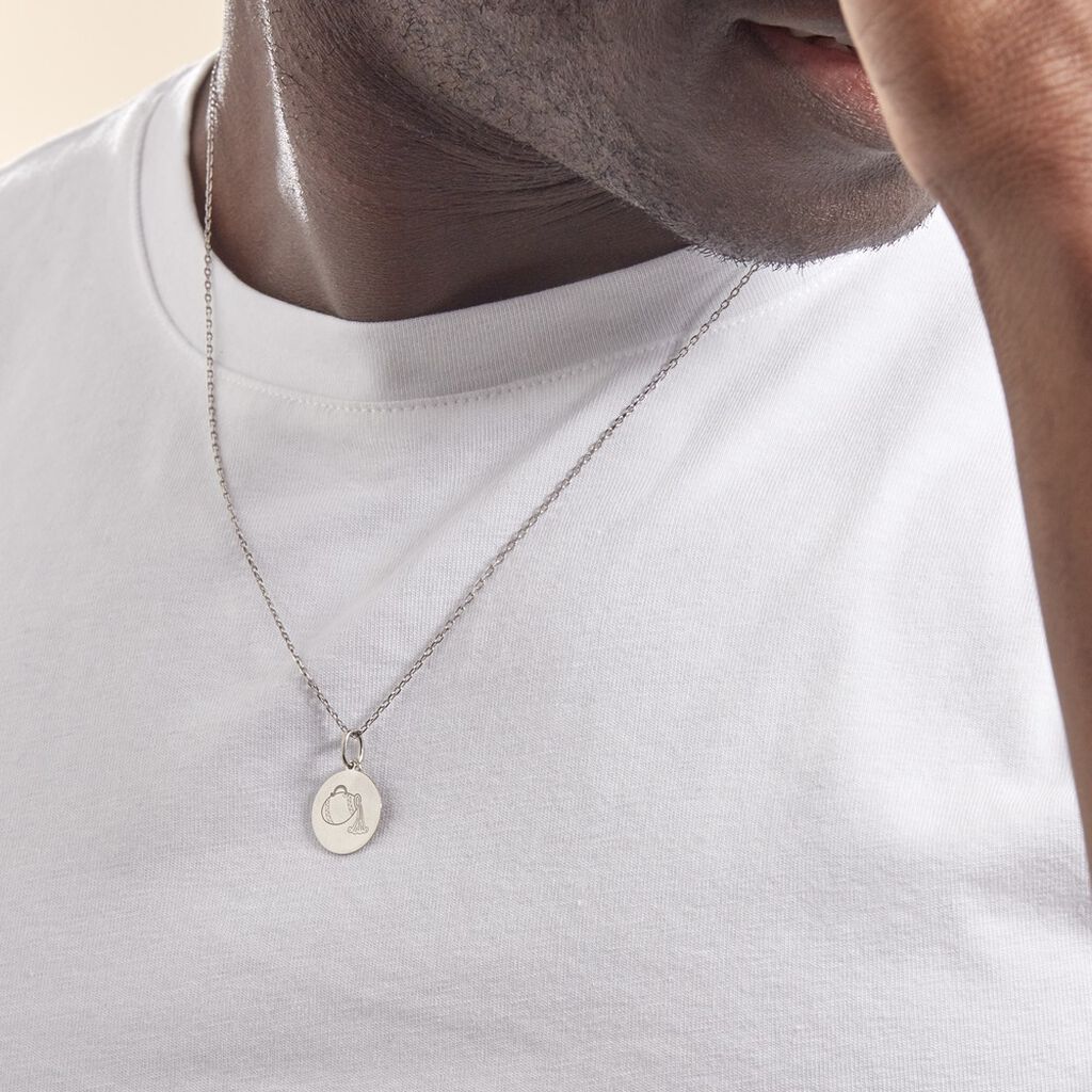 Pendentif Zodiaque Rond Argent Blanc - Pendentifs Zodiaque Famille | Histoire d’Or