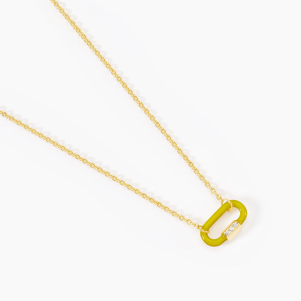Collier Infini Pop Argent Jaune Oxyde De Zirconium - Colliers Infini Femme | Histoire d&rsquo;Or