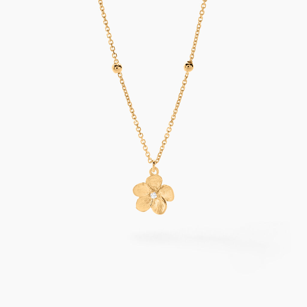Collier Sakura Love Or Jaune Oxyde De Zirconium - Colliers Femme | Histoire d’Or