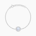 Bracelet Nawala Argent Blanc Oxyde De Zirconium Et Nacre - Bracelets Femme | Histoire d&rsquo;Or