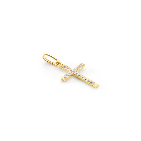 Pendentif Or Jaune Kallen Oxydes De Zirconium - Pendentifs Baptême Famille | Histoire d’Or