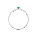 Bague Solitaire Dota Or Blanc Emeraude - Bagues solitaires Femme | Histoire d&rsquo;Or