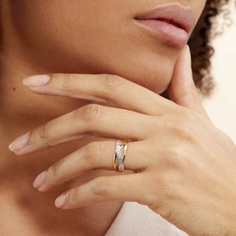 Bague Nuccia Or Bicolore Diamant - Bagues avec pierre Femme | Histoire d’Or