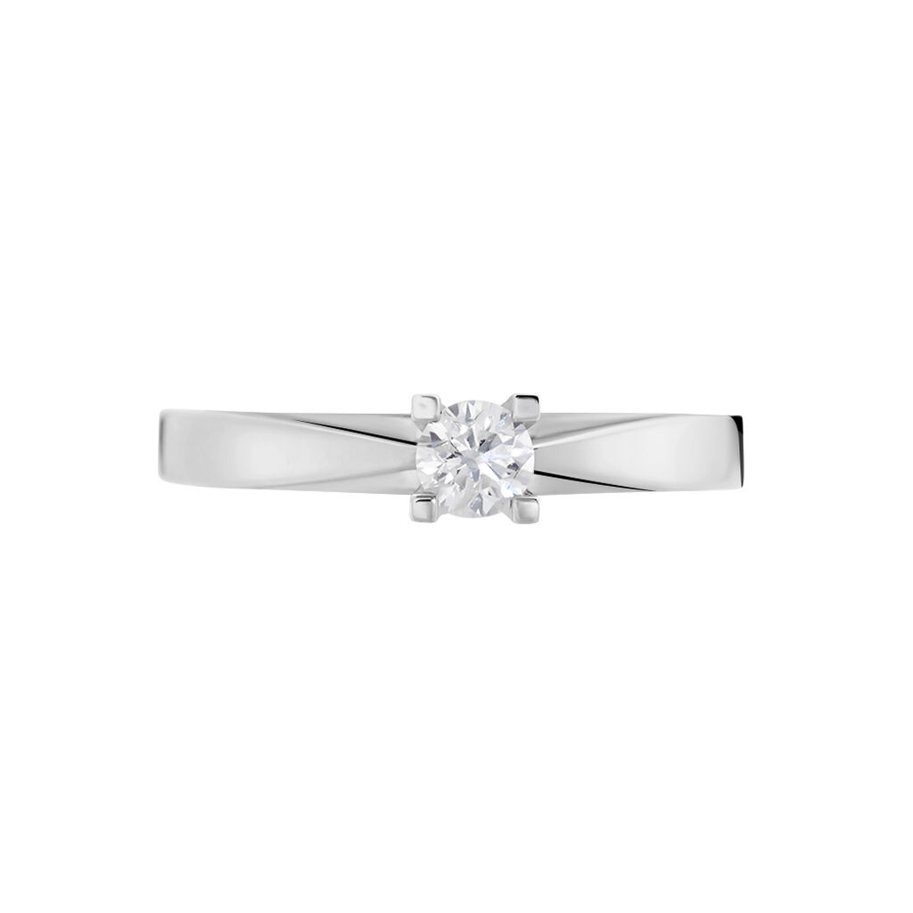 Bague Solitaire Loren Or Blanc Diamant - Bagues solitaires Femme | Histoire d’Or