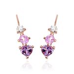 Boucles D'oreilles Lauressa Or Rose Amethyste Violet Oxyde - Clous d'oreilles Femme | Histoire d&rsquo;Or