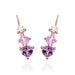 Boucles D'oreilles Lauressa Or Rose Amethyste Violet Oxyde - Clous d'oreilles Femme | Histoire d’Or