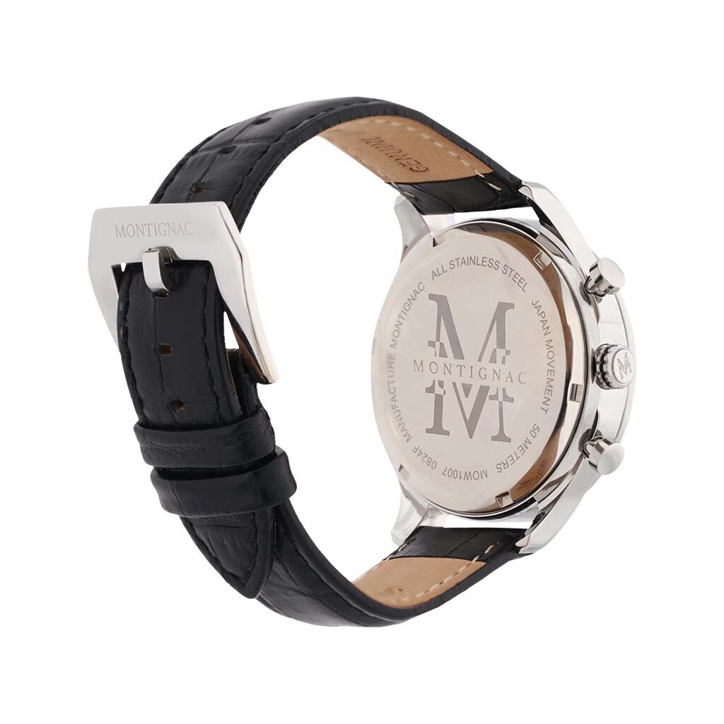 Montre Montignac Round Multifonction Noir - Montres Homme | Histoire d’Or