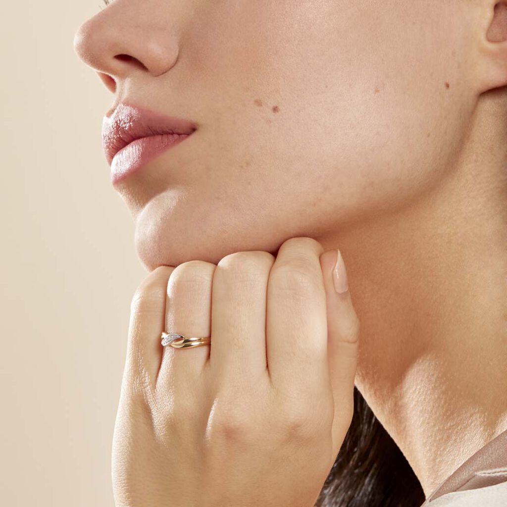 Bague Amayas Or Bicolore Diamant - Bagues avec pierre Femme | Histoire d’Or