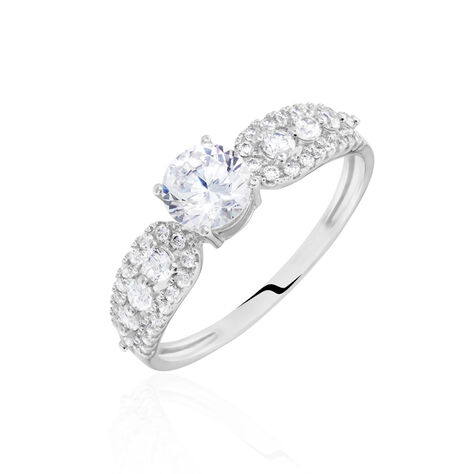 Bague Solitaire Sarah Or Blanc Oxyde De Zirconium - Bagues solitaires Femme | Histoire d’Or