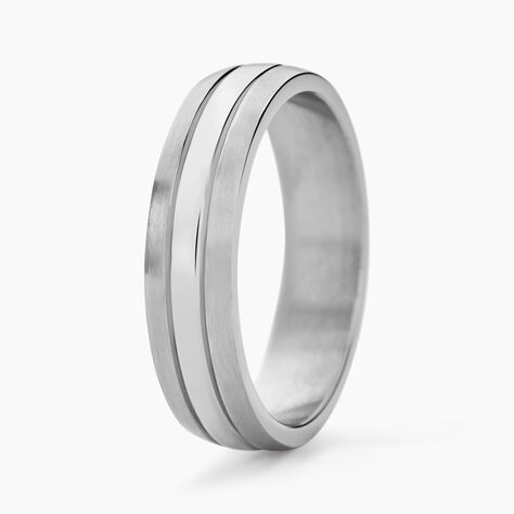Bague Acier Blanc John - Bagues fantaisie Homme | Histoire d’Or