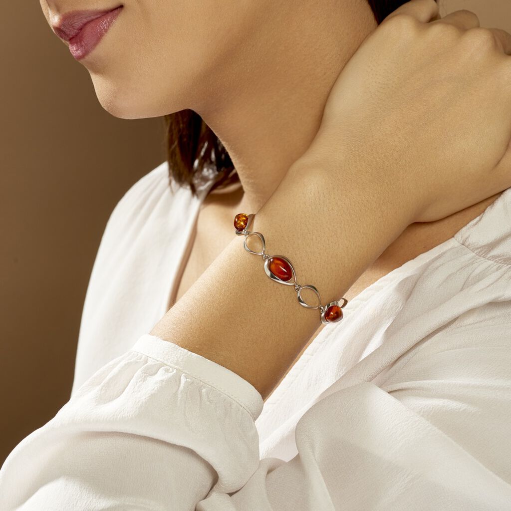 Bracelet Argent Blanc Aida Ambre - Bracelets Femme | Histoire d’Or